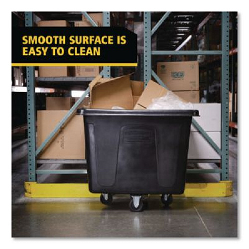 Rubbermaid Commercial Cube Truck, 149 gal, 600 lb Capacity, Plastic, Black (4619BLA)