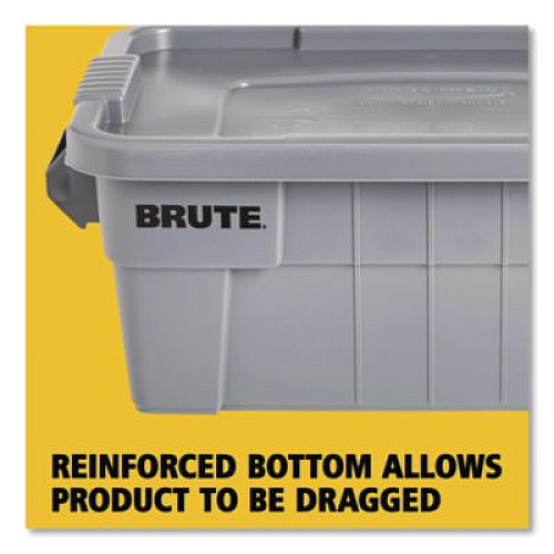Rubbermaid Commercial BRUTE Tote with Lid, 14 gal, 27.5" x 16.75" x 10.75", Gray (9S30GRAEA)