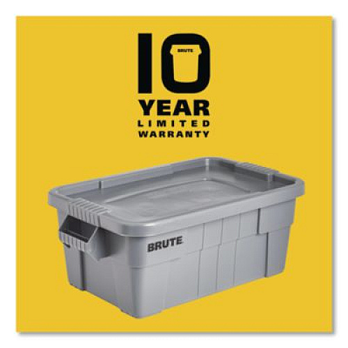 Rubbermaid Commercial BRUTE Tote with Lid, 14 gal, 27.5" x 16.75" x 10.75", Gray (9S30GRAEA)