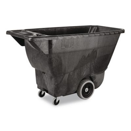 Rubbermaid Commercial 0.5 cu yd Structural Foam Tilt Truck, Utility Duty, 450 lb Capacity, Black (9T13BLA)