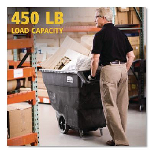 Rubbermaid Commercial 0.5 cu yd Structural Foam Tilt Truck, Utility Duty, 450 lb Capacity, Black (9T13BLA)