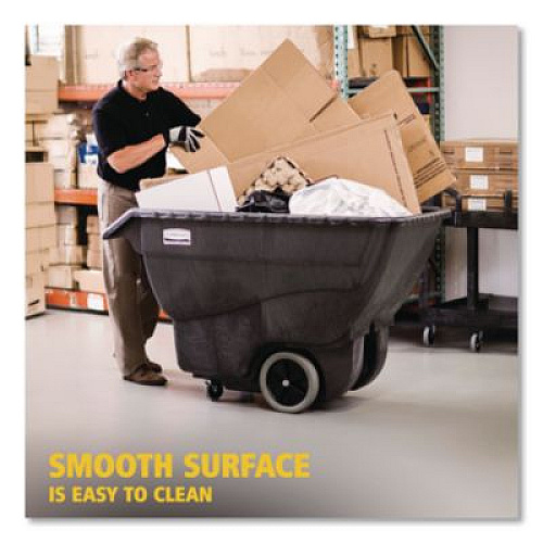 Rubbermaid Commercial 0.5 cu yd Structural Foam Tilt Truck, Utility Duty, 450 lb Capacity, Black (9T13BLA)