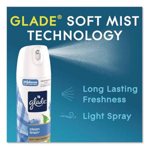 Glade Air Freshener, Clean Linen, 13.8 oz Aerosol Spray, 3/Pack (391465)