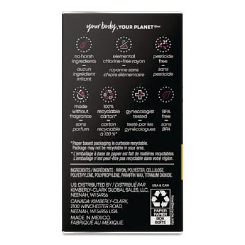 U by Kotex Click Compact Tampons, Regular Absorbency, 16/Pack, 8 Packs/Carton (53445)