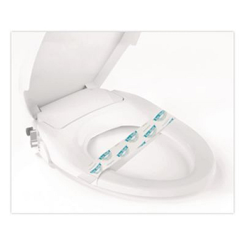 Bagcraft Sani/Shield Printed Toilet Seat Band, 16 x 1.5, Blue/White, 1,000/Carton (300591)