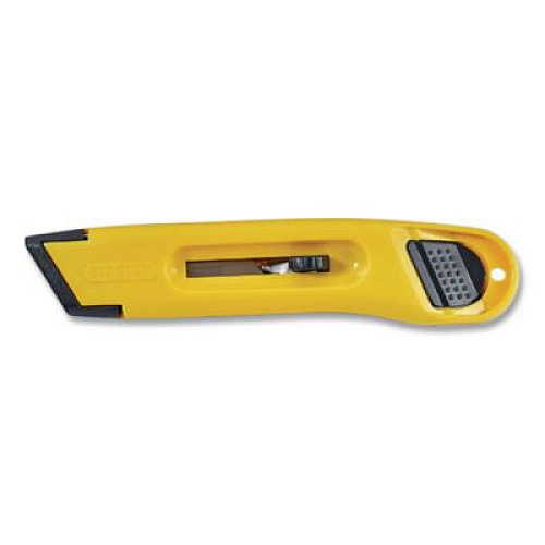 Stanley Plastic Light-Duty Utility Knife with Retractable Blade, 6" Plastic Handle, Yellow (10065)