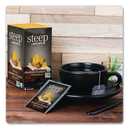 Bigelow steep Tea, Dandelion and Peach, 1.18 oz Tea Bag, 20/Box (17715)