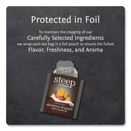 Bigelow steep Tea, Dandelion and Peach, 1.18 oz Tea Bag, 20/Box (17715)
