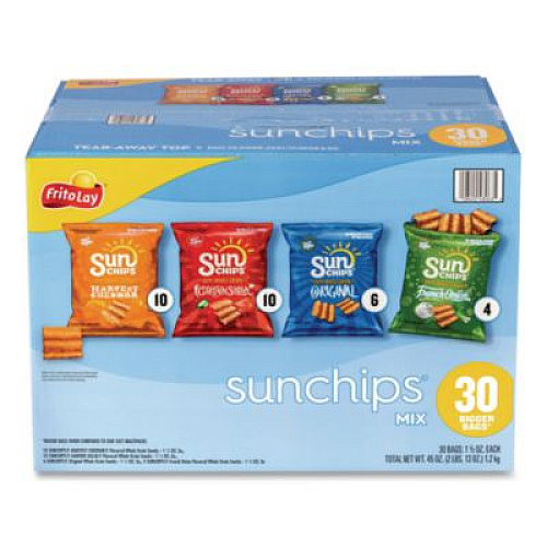 Snack Box Pros Sunchips and Jack Link's Beef Jerky Variety Pack, (30) 1.5 oz Bags, (9) 0.9 oz Snack Packs, Assorted Flavors/Bundle (60004175)