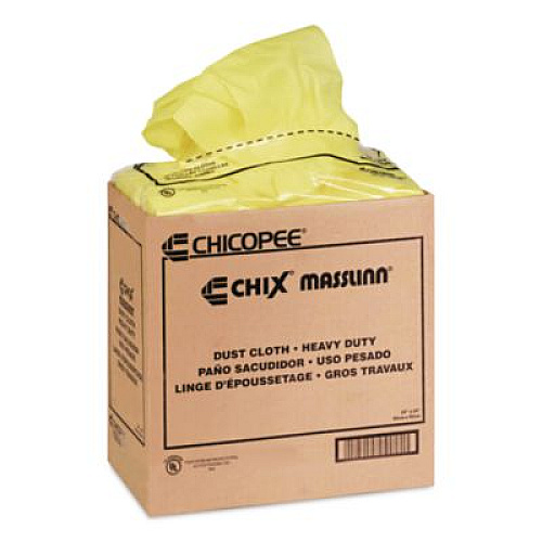 Chix Masslinn Dust Cloths, 1-Ply, 24 x 24, Unscented, Yellow, 30/Bag, 5 Bags/Carton (8673)