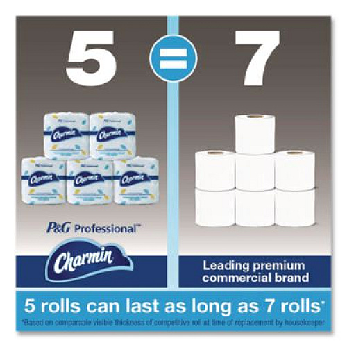 Charmin Commercial Bathroom Tissue,  Individually Wrapped, Septic Safe, 2-Ply, White, 450 Sheets/Roll, 75 Rolls/Carton (71693)