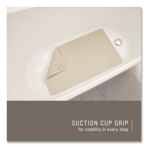 Rubbermaid Commercial Safti-Grip Bath Mats, White Textured Surface, Suction-Cup Backing, 14" x 22.5", 12/Carton (1982724)