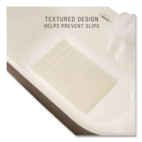 Rubbermaid Commercial Safti-Grip Bath Mats, White Textured Surface, Suction-Cup Backing, 14" x 22.5", 12/Carton (1982724)
