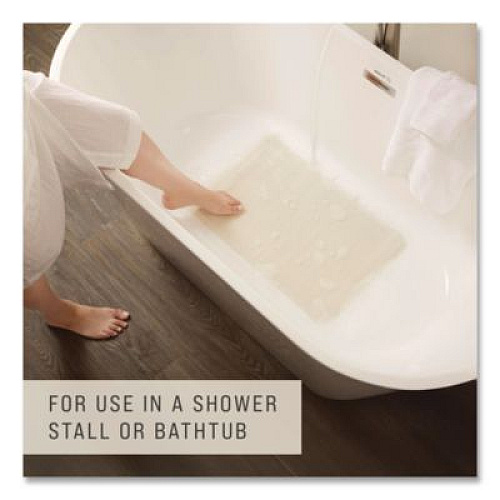 Rubbermaid Commercial Safti-Grip Bath Mats, White Textured Surface, Suction-Cup Backing, 14" x 22.5", 12/Carton (1982724)