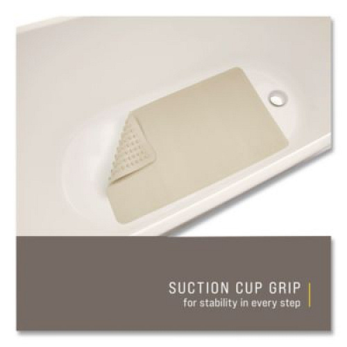 Rubbermaid Commercial Safti-Grip Bath Mats, White Textured Surface, Suction-Cup Backing, 16" x 28" (1982726)