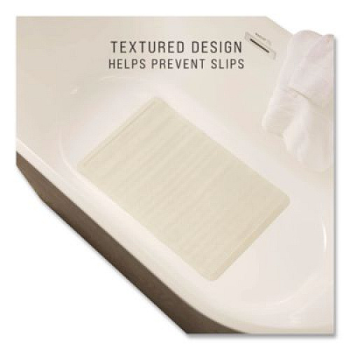 Rubbermaid Commercial Safti-Grip Bath Mats, White Textured Surface, Suction-Cup Backing, 16" x 28" (1982726)