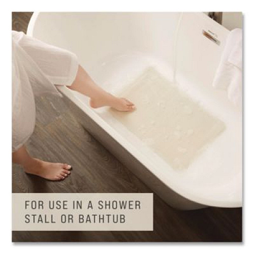 Rubbermaid Commercial Safti-Grip Bath Mats, White Textured Surface, Suction-Cup Backing, 16" x 28" (1982726)