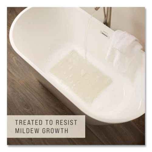 Rubbermaid Commercial Safti-Grip Bath Mats, White Textured Surface, Suction-Cup Backing, 16" x 28" (1982726)