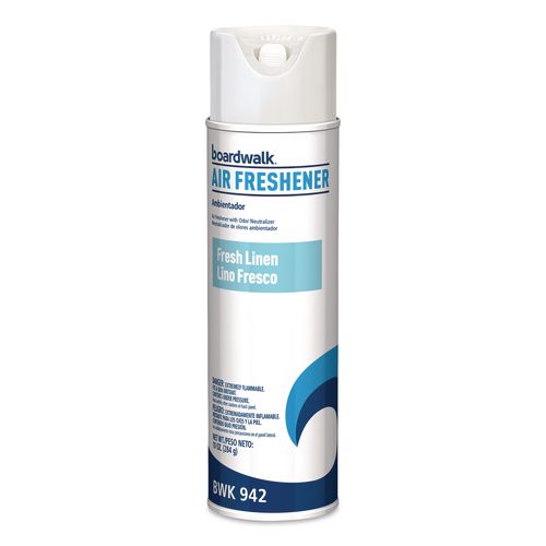 Aerosol Air Freshener, Fresh Linen, 10 oz Aerosol Spray, 6/Carton (942)