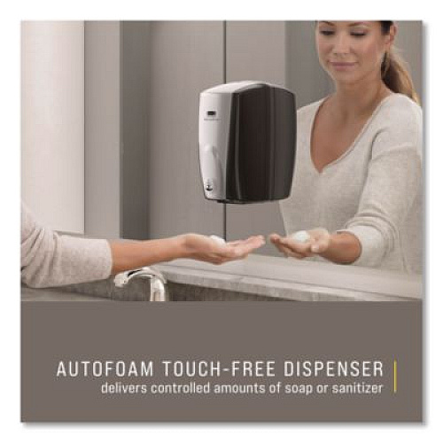 Rubbermaid Commercial AutoFoam Touch-Free Dispenser, 1,100 mL, 5.2 x 5.25 x 10.9, Black/Chrome (750411)
