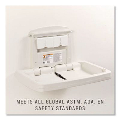 Rubbermaid Commercial Sturdy Station 2 Baby Changing Table, 33.5 x 21.5, Platinum (781888)