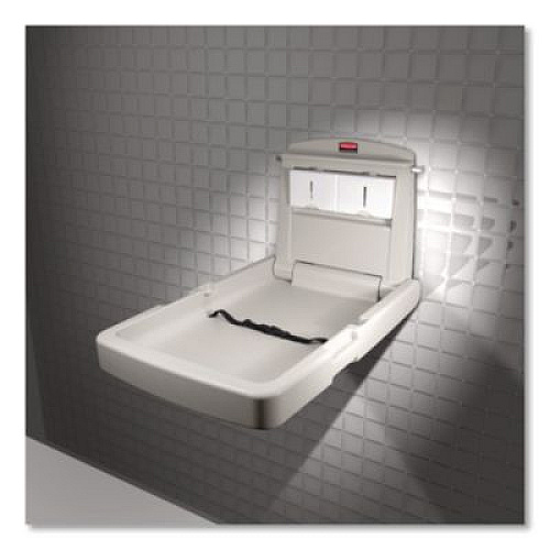 Rubbermaid Commercial Baby Changing Station Vertical, 34.1 x 23, Light Platinum (FG781988LPLA)