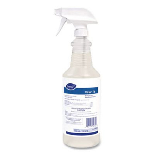 Diversey Virex TB Disinfectant Cleaner, Lemon Scent, Liquid, 32 oz Bottle, 12/Carton (04743)