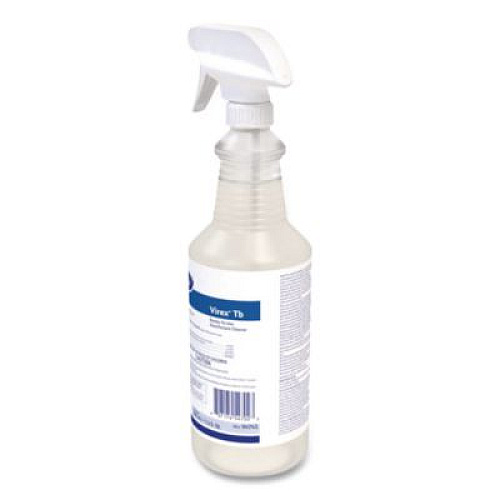Diversey Virex TB Disinfectant Cleaner, Lemon Scent, Liquid, 32 oz Bottle, 12/Carton (04743)