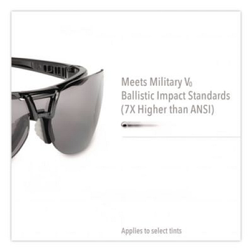 Honeywell Uvex Protege Safety Eyewear, Metallic Black Half Frame, Clear Dual Lens (S4200)