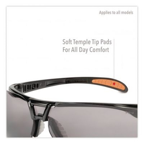Honeywell Uvex Protege Safety Eyewear, Metallic Black Half Frame, Clear Dual Lens (S4200)