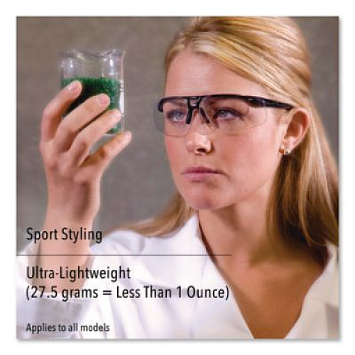 Honeywell Uvex Protege Safety Eyewear, Metallic Black Half Frame, Clear Dual Lens (S4200)