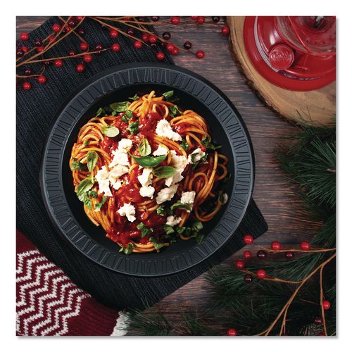 Quiet Classic Laminated Foam Dinnerware, Plate, 10.25" dia, Black, 125/Pack, 4 Packs/Carton (10PBQR)