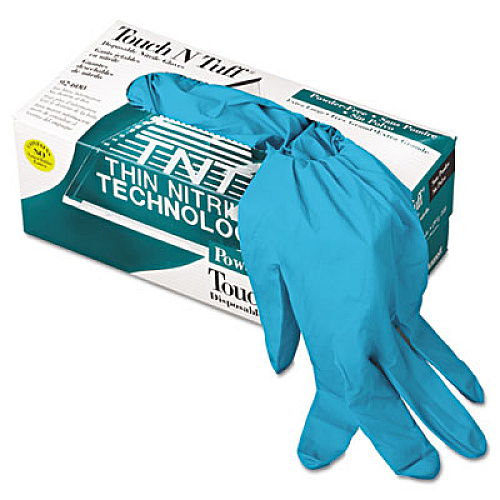 AnsellPro Touch N Tuff Nitrile Gloves, Teal, Size 9 1/2 - 10, 100/Box (926009510)