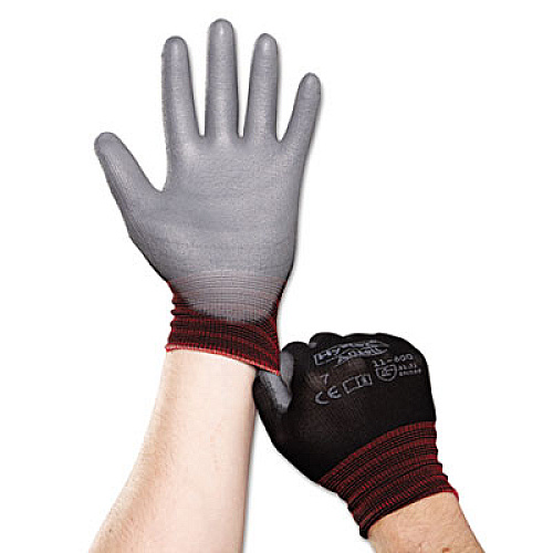 AnsellPro HyFlex Lite Gloves, Black/Gray, Size 7, 12 Pairs (116007BK)