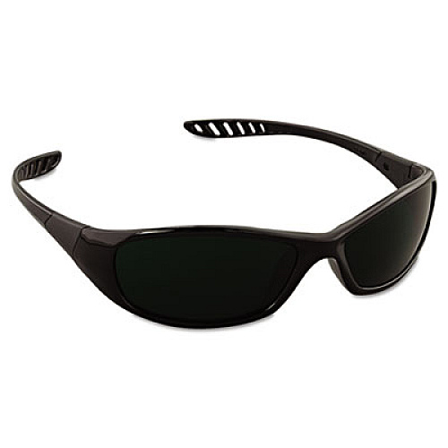 KleenGuard Hellraiser Safety Glasses, Black Full Frame, Green Shade 5 VLT Dual Lens (20545)