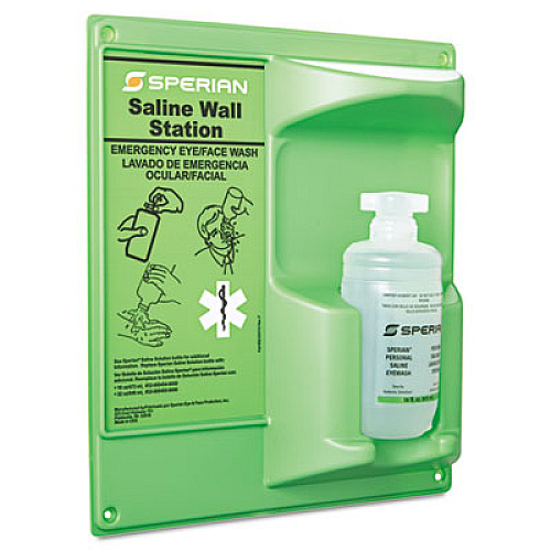 Honeywell Saline Eye Wash Wall Station, 16 oz Bottle, 1 Bottle/Station (320004600000)