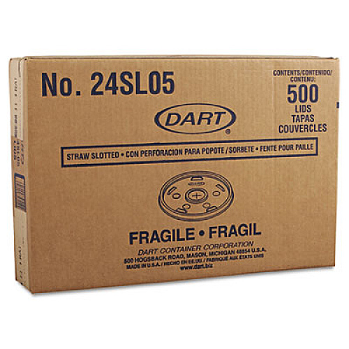 Dart Plastic Cold Cup Lids, 24oz, Translucent, 500/carton (24SL05)