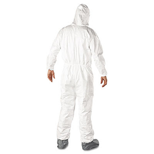 DuPont Tyvek Elastic-Cuff Hooded Coveralls w/Boots, White, 2X-Large, 25/Carton (TY122S2XL)