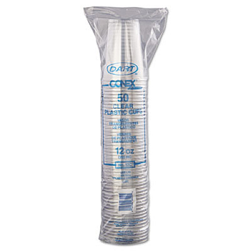 Dart Ultra Clear Cups, 12 oz, PET, 50/Bag, 20 Bags/Carton (TP22)