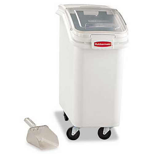 Rubbermaid Commercial ProSave Mobile Ingredient Bin, 20.57 gal, 13.13 x 29.25 x 28, White, Plastic (360088WHI)