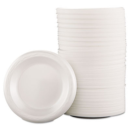 Genpak Foam Dinnerware, Plate, 6" Dia, White, 125/pack, 8 Packs/carton (80600)