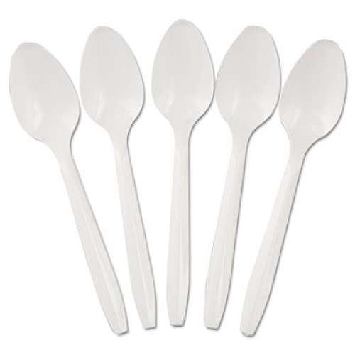 GEN Medium-Weight Cutlery, Teaspoon, White, 100/box, 10 Boxes/carton (GENPPTS10100)