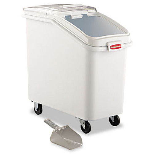 Rubbermaid Commercial ProSave Mobile Ingredient Bin, 26.18 gal, 15.5 x 29.5 x 28, White, Plastic (360288WHI)