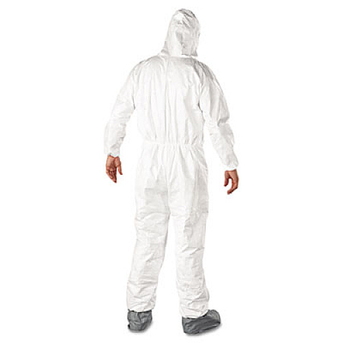 DuPont Tyvek Elastic-Cuff Hooded Coveralls w/Boots, White, X-Large, 25/Carton (TY122SXL)