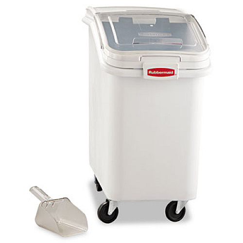 Rubbermaid Commercial ProSave Mobile Ingredient Bin, 26.18 gal, 15.5 x 29.5 x 28, White, Plastic (360288WHI)