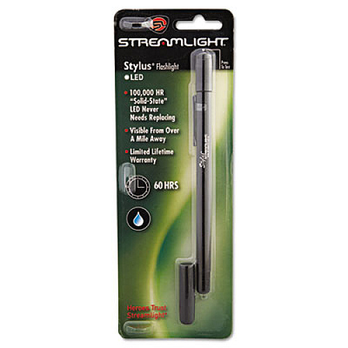 Streamlight Stylus LED Pen Light, 3 AAAA Batteries (Included), Black (65018)