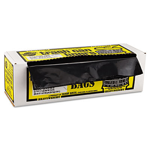 Warp's Heavyweight Contractor Bags, 33 gal, 2.5 mil, 33" x 40", Black (HB3360)