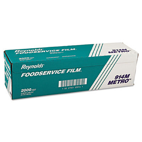 Reynolds Wrap Metro Light-Duty PVC Film Roll with Cutter Box, 18" x 2,000 ft (914M)