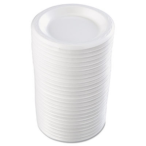 Genpak Foam Dinnerware, Plate, 6" Dia, White, 125/pack, 8 Packs/carton (80600)
