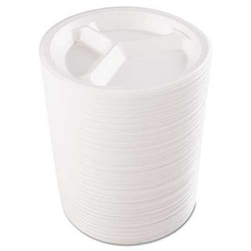 Genpak Foam Dinnerware, Plate, 3-Comp, 10 1/4" Dia, White, 125/pack, 4 Packs/carton (81300)